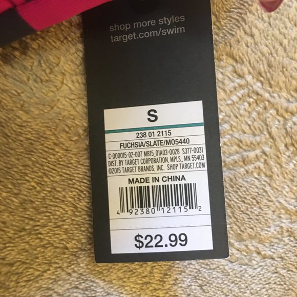 NWT Mossimo pink and slate tankini top Size S - Picture 7 of 9